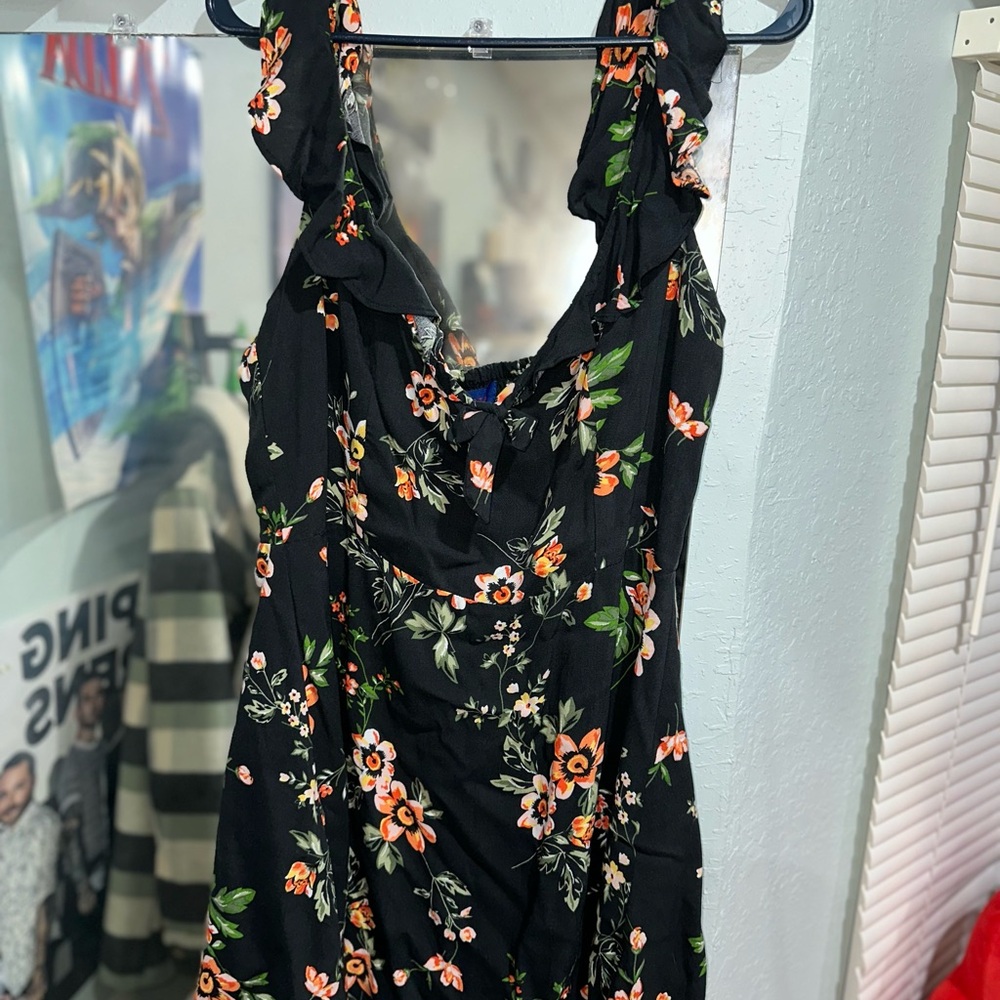 Aeropostale Black Floral Mini Dress